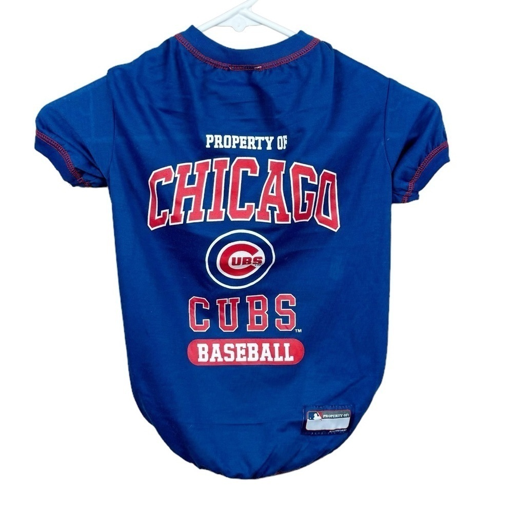 Pets First MLB Blue Property of the Chicago Cubs Baseball Dog T-Shirt